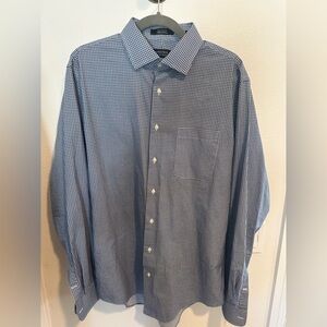 Nordstrom Men's Navy Checkered Dress Shirt